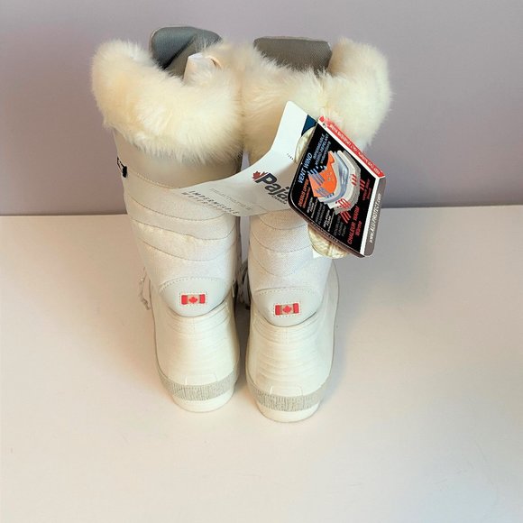 Pajar Tall White Debby Waterproof Boots Size 8 - Picture 5 of 10